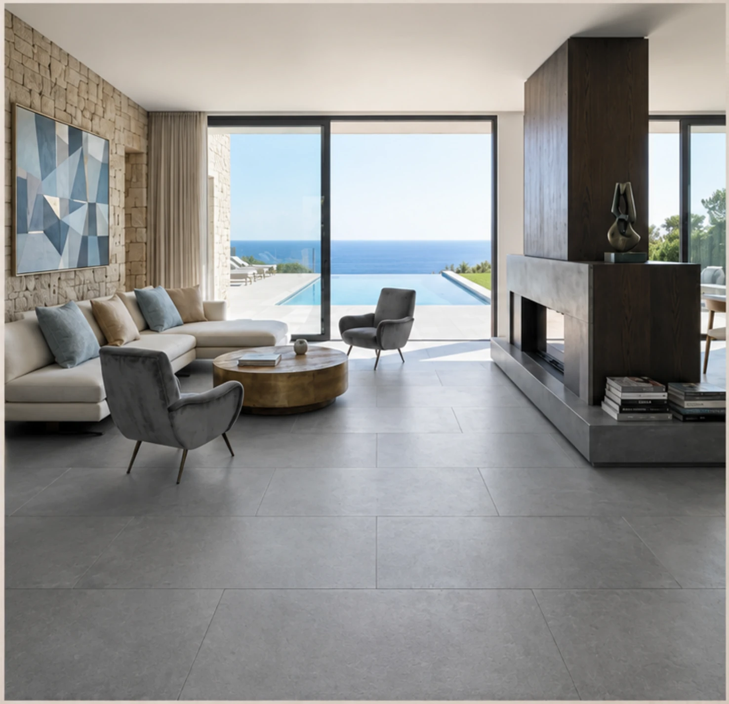 Modern living room flooring