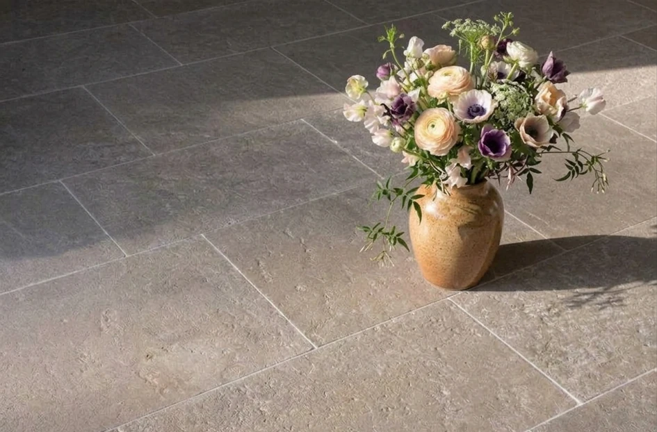 Stone tile flooring