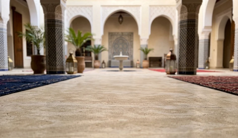 Riad courtyard flooring