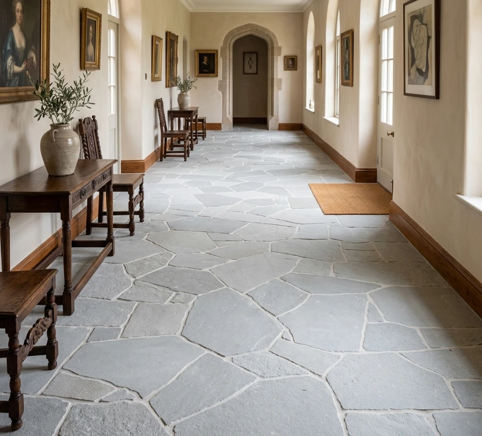 Crazy paving hallway
