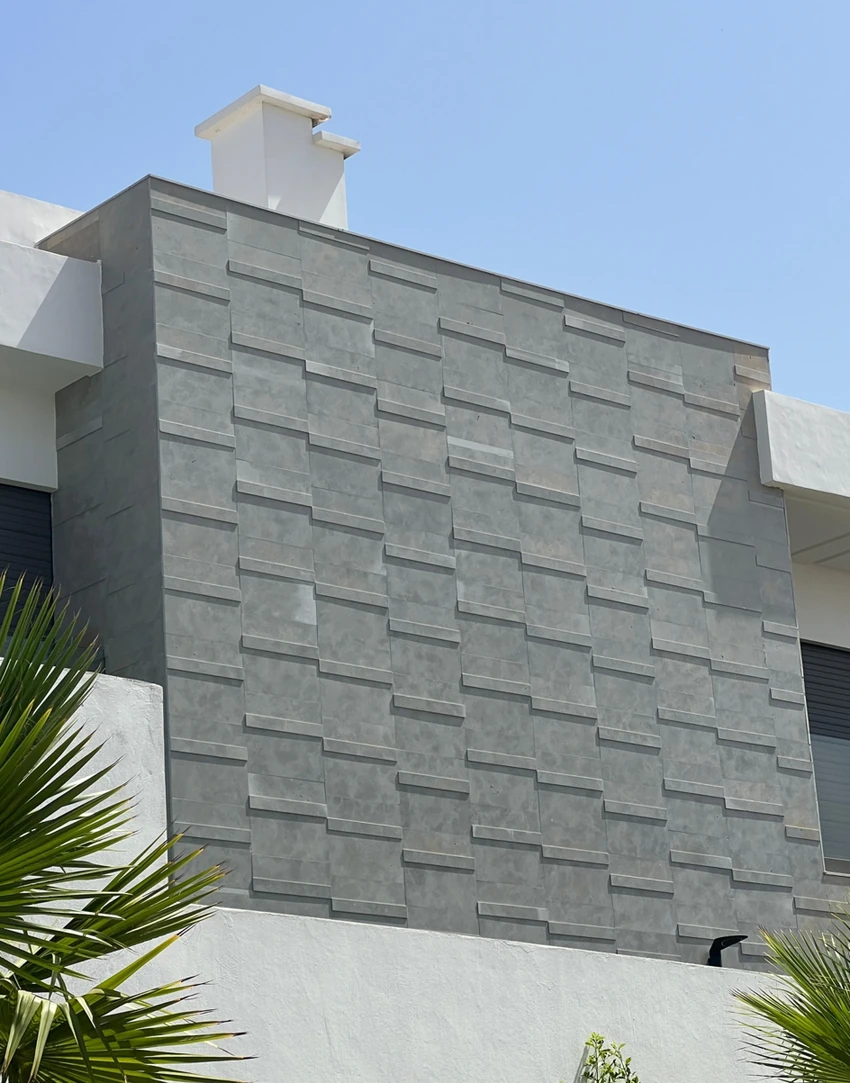 Block stone facade