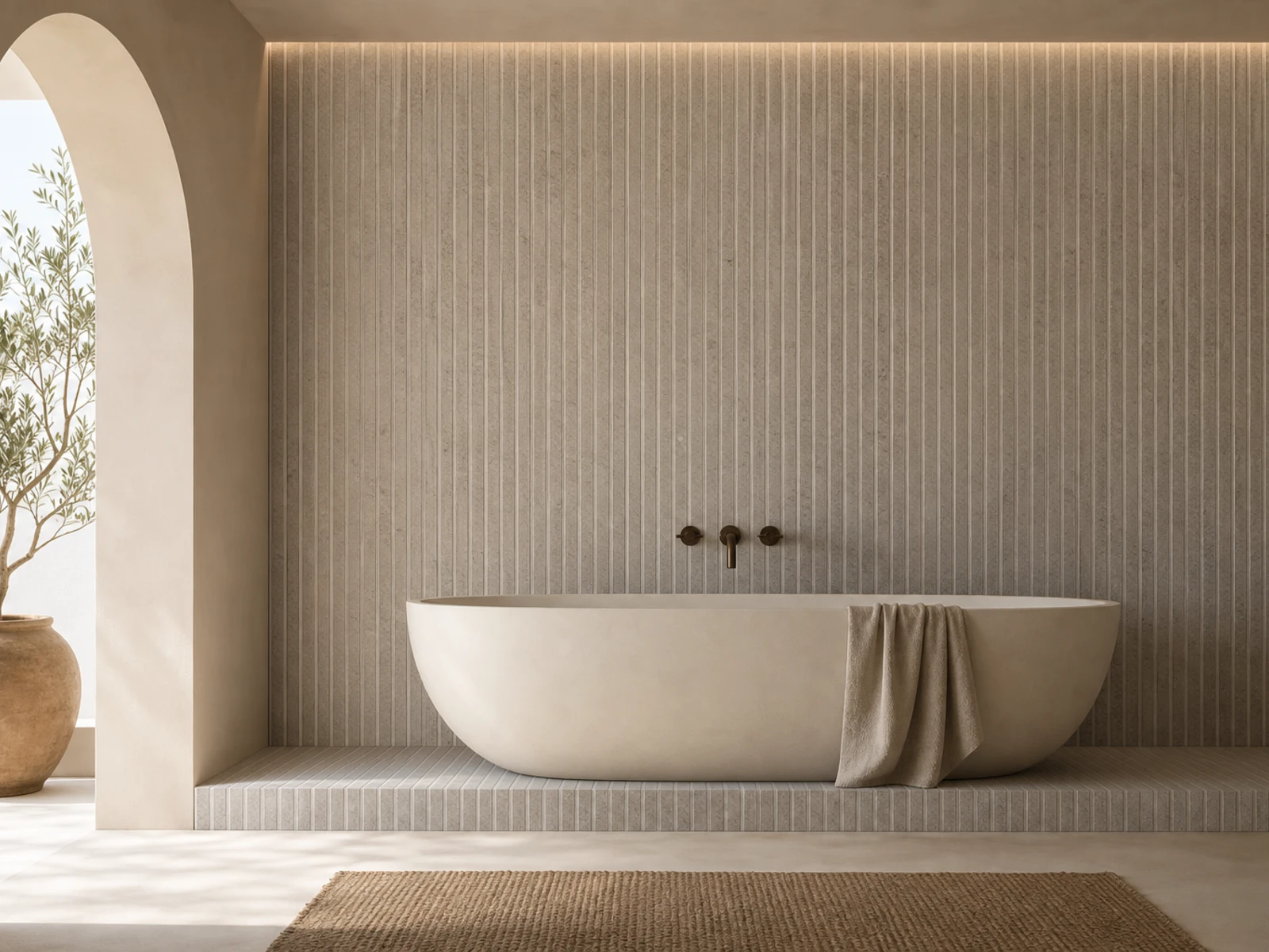 Viaza Beige Striated used in an architectural application