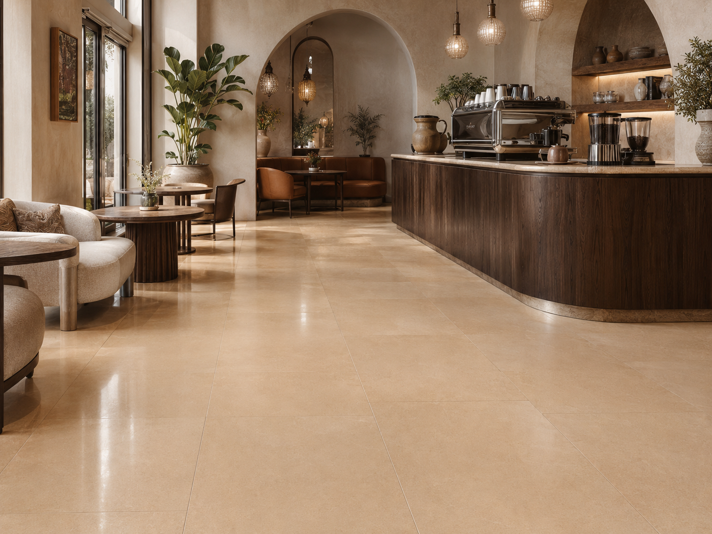 Viaza Beige Polished used in an architectural application
