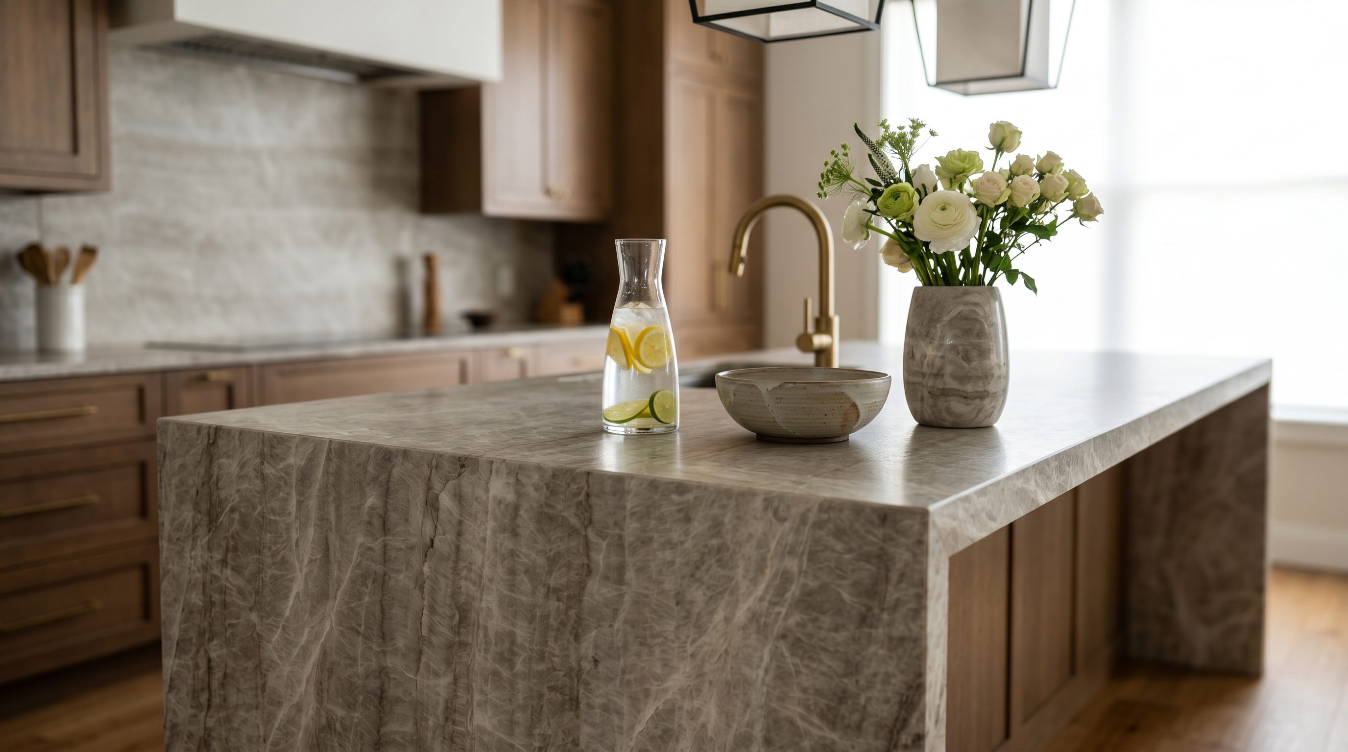 Taj Mahal quartzite in a kitchen