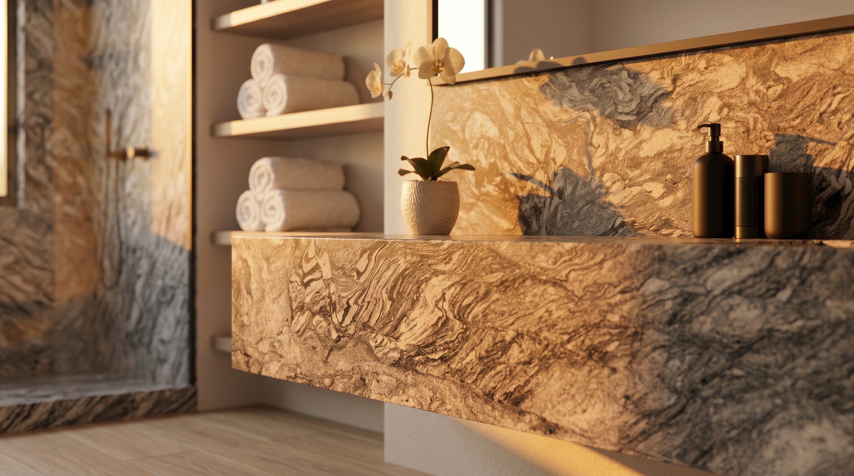 Cloudy White natural stone interior